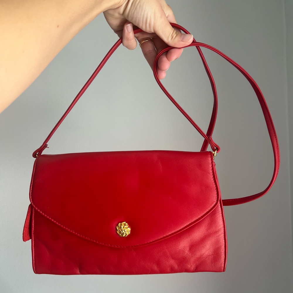 Vintage Cabin Creek Red Leather Bag